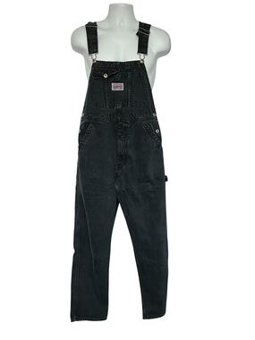 Ikeda Overalls Denim Vintage Black Carpenter Size M Made Canada Cotton Y2K 90s